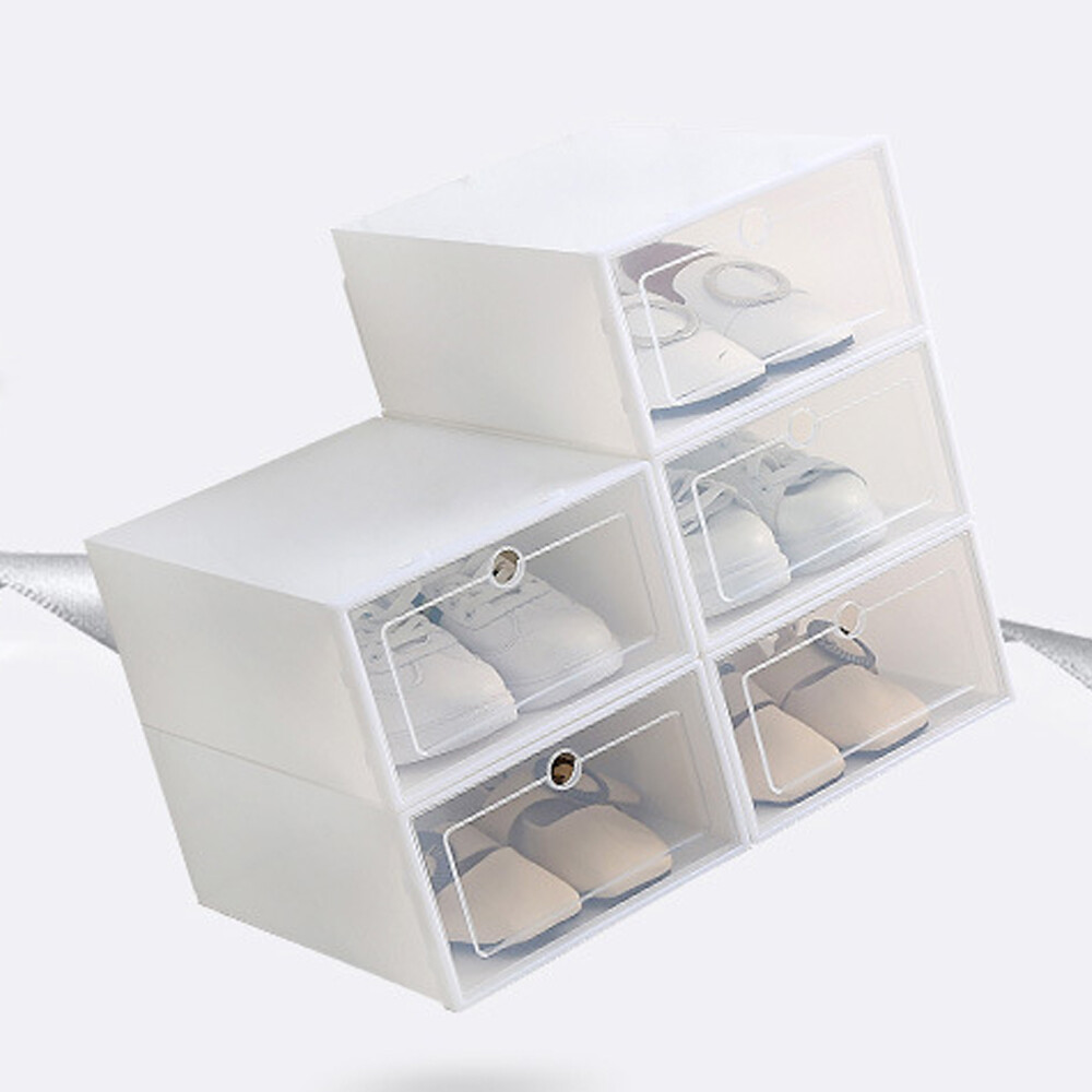 Optional 20/24x Shoe Box Organizer Foldable Storage Plastic Clear Box Stackable