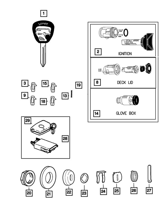 Genuine Mopar Ignition Key 4883828aa