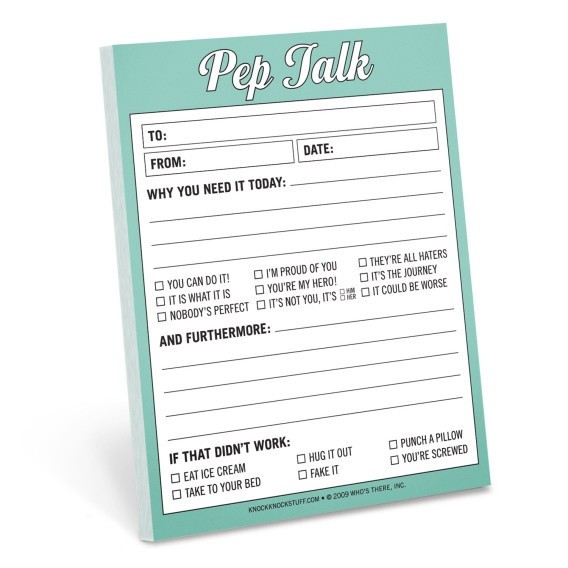 Knock Knock Blue Pep Talk Nifty Notepad