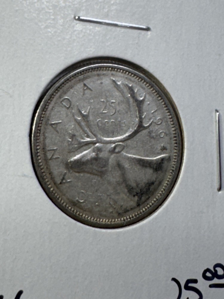 1964 Canada 25 Cents Silver Coin