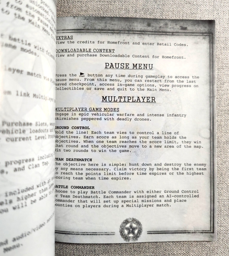 Homefront - Cover Insert Only - PlayStation 3