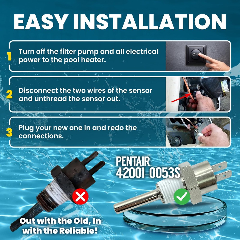Pentair Thermistor Sensor for Pool Spa Heaters Accurate Temperature Monitoring