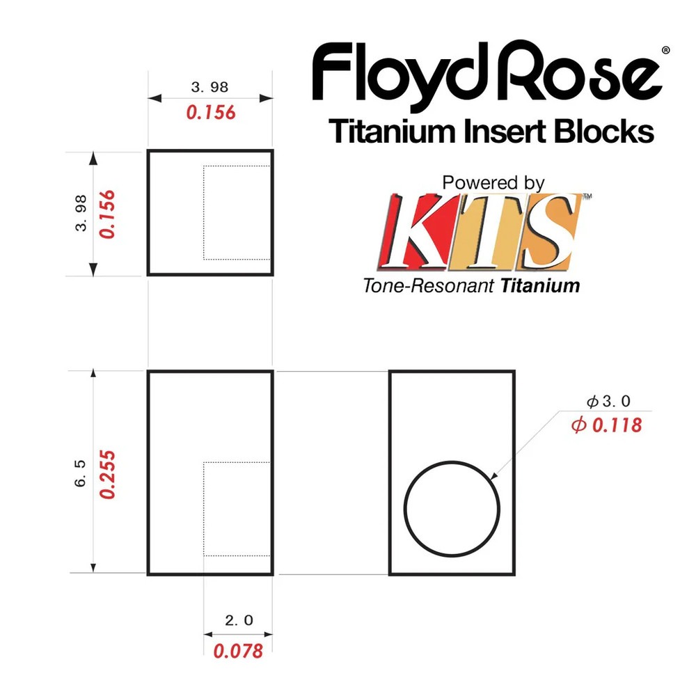 KTS TITANIUM Genuine Floyd Rose String Lock Insert Blocks (6)