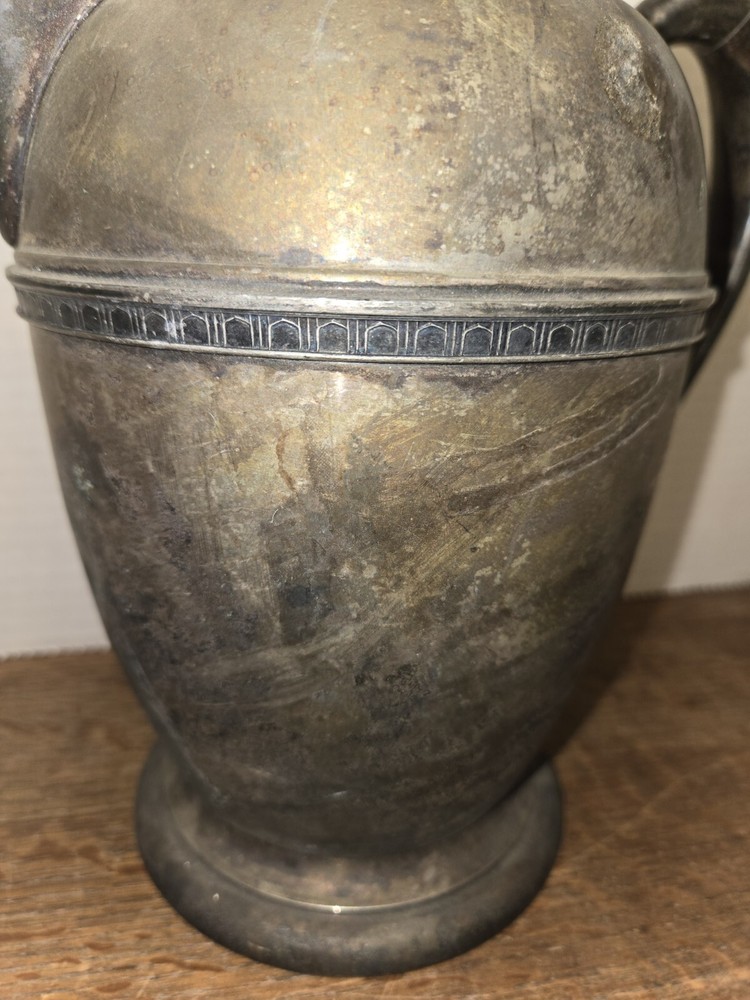 C S Silver On Copper Vintage Watering Pitcher