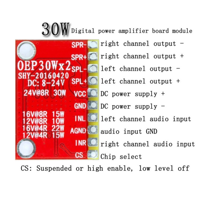 1X OEP30Wx2 Audio Module Class D Digital Power Amplifier Board Replace TDA8932