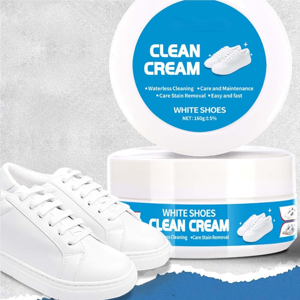 White Sneaker Cleaner 160g Dirt Remover Paste with Sponge Effective