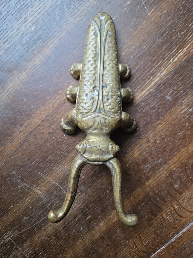 Boot Jack Puller Scarab Beetle Cast Iron Bronze Antique R21