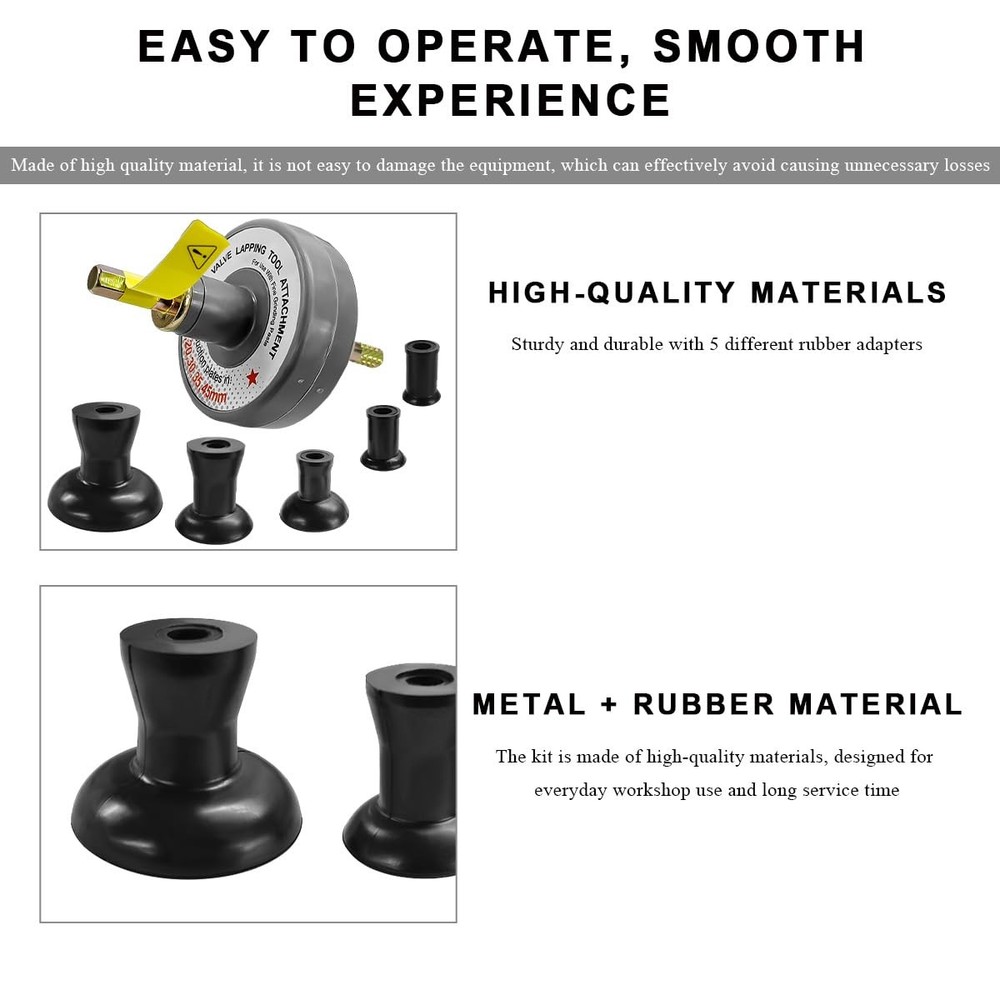 Valve Lapping Tool, Small Engine Valve Lapping Kit with 5 Suction Plates,