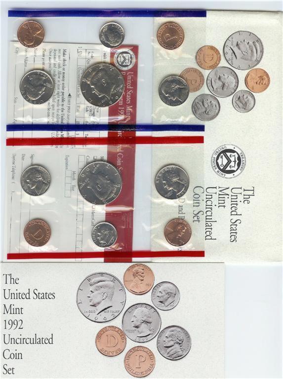 1992 P and D Mint Set - Envelope/COA - Complete