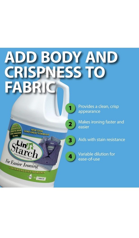 Jumbo Linit Starch - Crisp Classic Finish - Versatile - Multi-Purpose - 64 Oz.