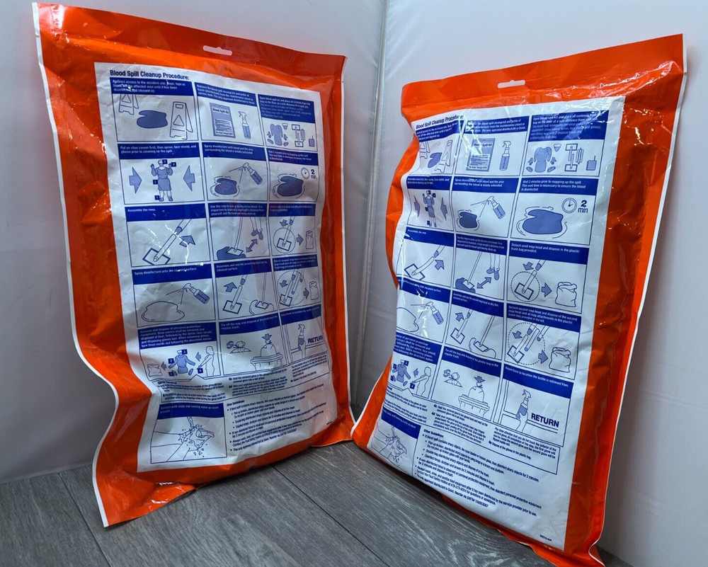 2pk Blood Spill Kit for Workplace Maintenance