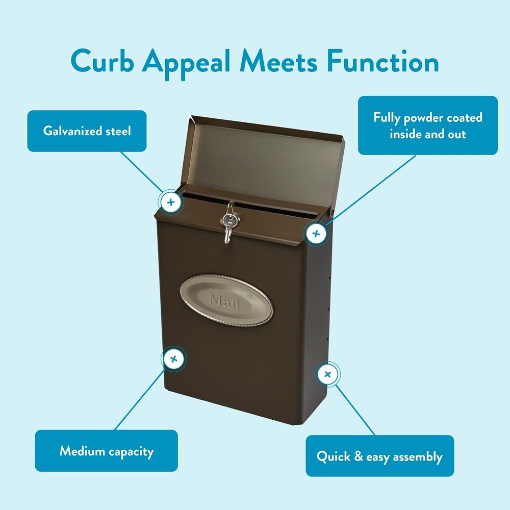 Architectural Mailboxes Designer Medium, Venetian Bronze & Satin Nickel