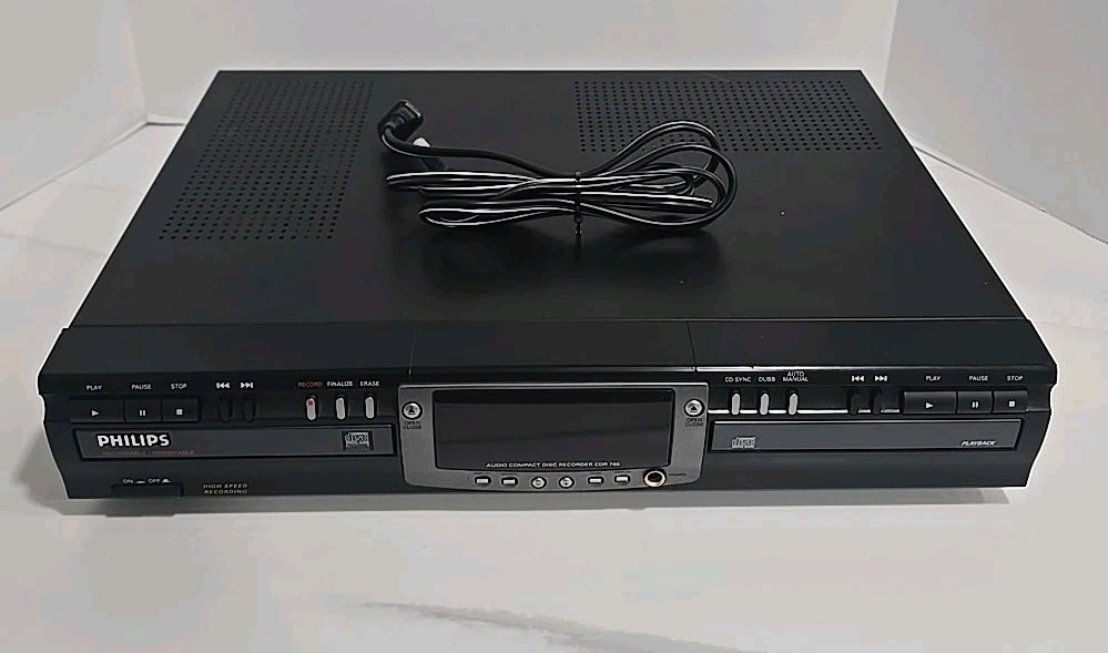 Philips CDR 765 Audio Compact Disc Recorder Tested WORKING / No Remote