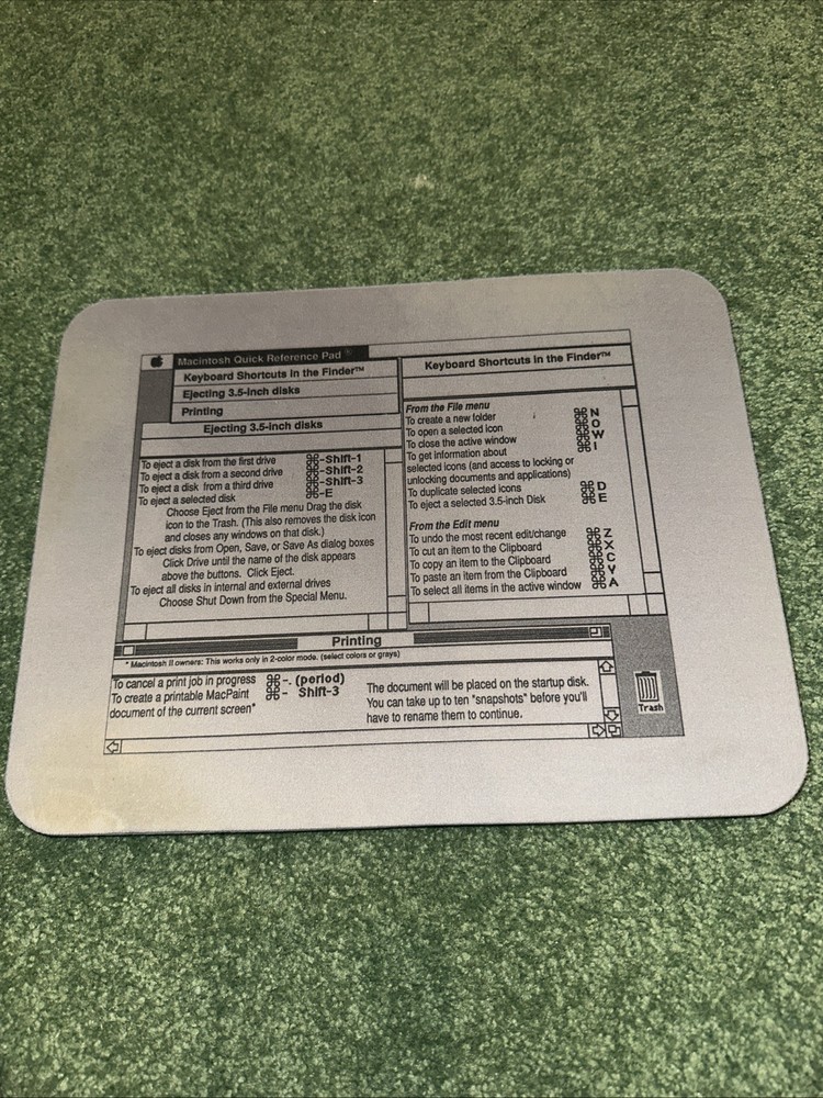 Vintage Macintosh Quick Reference Pad 12x10”