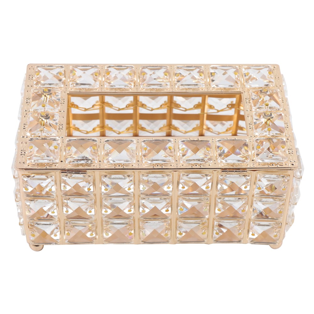 Rhinestone Rectangular Crystal Tissue Box Napkin Case Paper Tissue Holder Box US