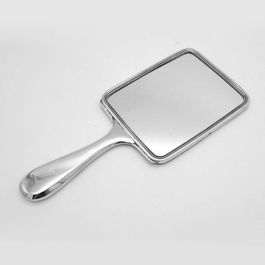 Hand Mirror Double Sided Continental 800 Silver Crowned Monogram