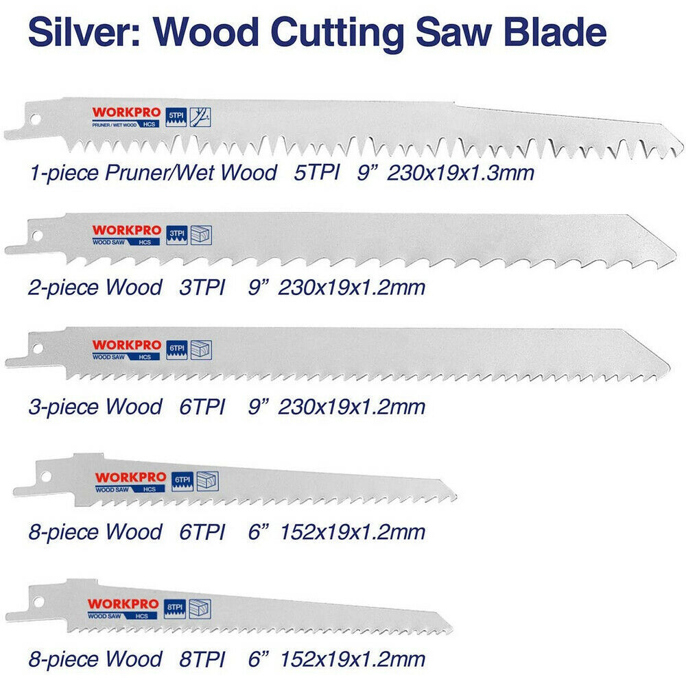 WORKPRO 5PC 9" Wood Pruning Reciprocating Saw Blade/32PC Reciprocating Saw Blade