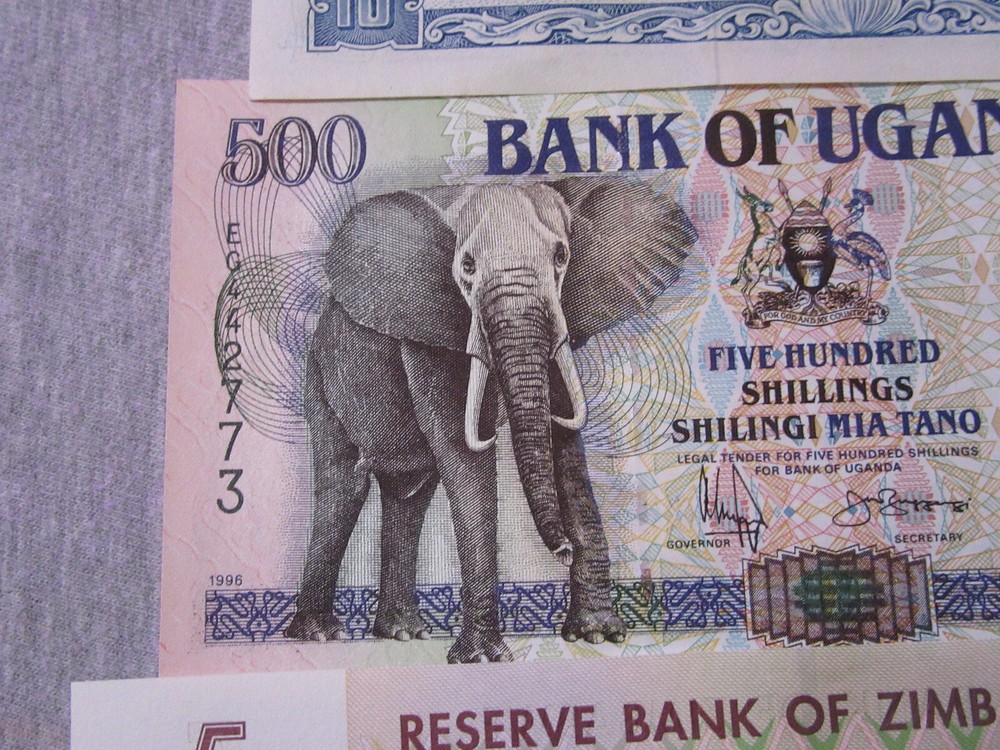 ELEPHANT banknote set 11 notes ALL NEW NOTES Burma Lao Uganda