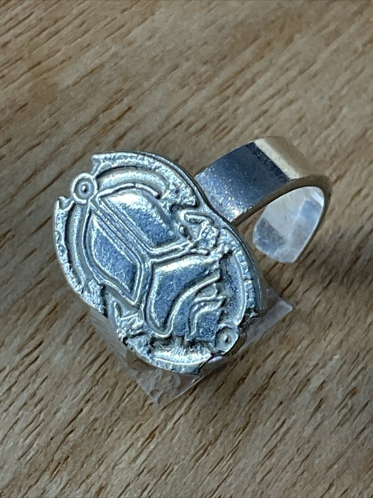 Sterling Silver Pharaoh Ring, Antique Beetle Free Size, Egyptian Silver Ring