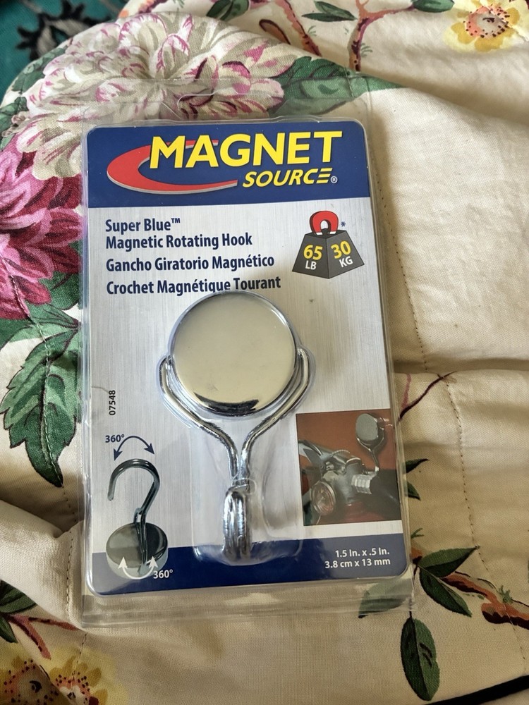 MAGNET SOURCE 1.5" 65LB HOLD MAGNETIC ROTATING HOOK 07580