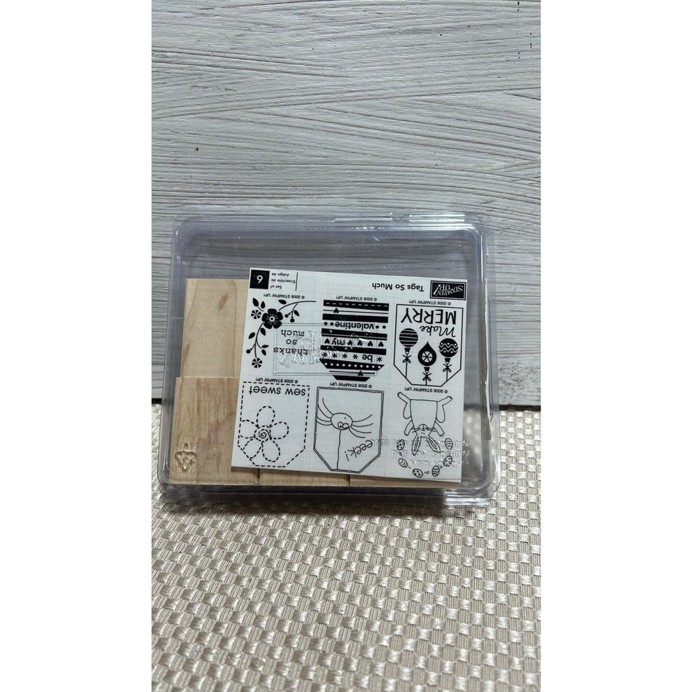 Stampin Up! Rubber Stamp Tags So Much 6 Pc. Unmounted