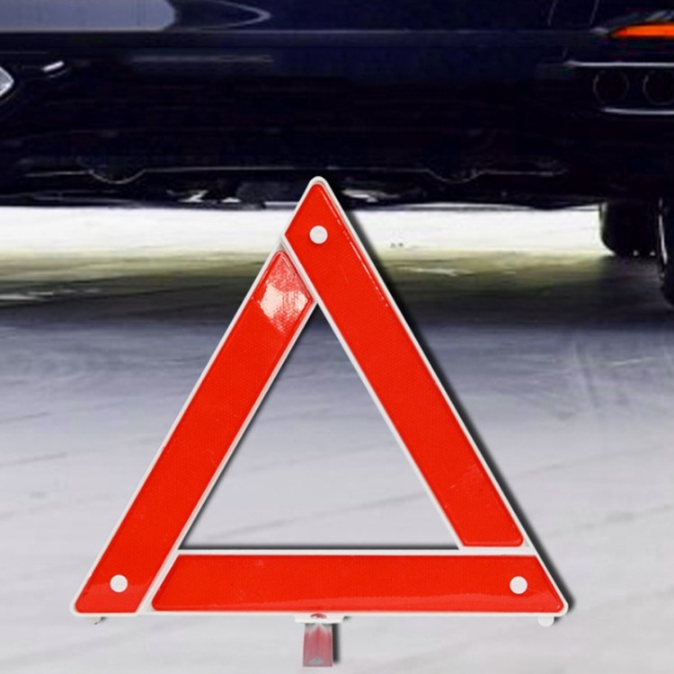 Foldable Car Emergency Warning Sign, 28x24cm, Stable Triangular Design