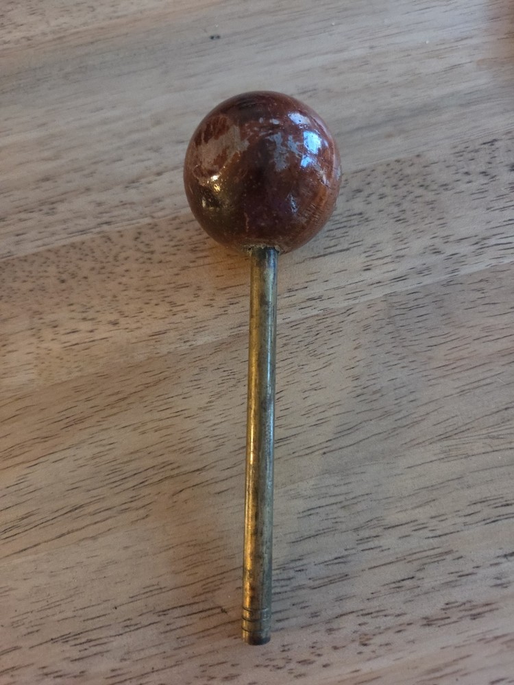 Vintage Wood and Brass Muzzleloader Short Ball Starter