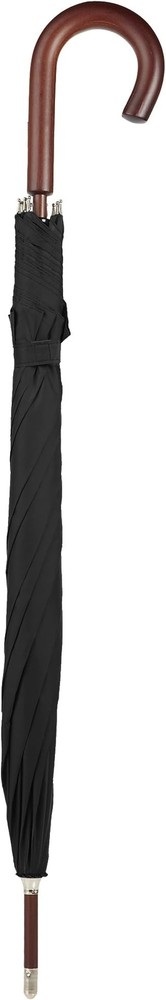 Classic Umbrella Automatic Open Wooden Stick Windproof Folding Rain Black Strong
