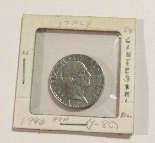 Italy 1940 50 Centesimi Coin