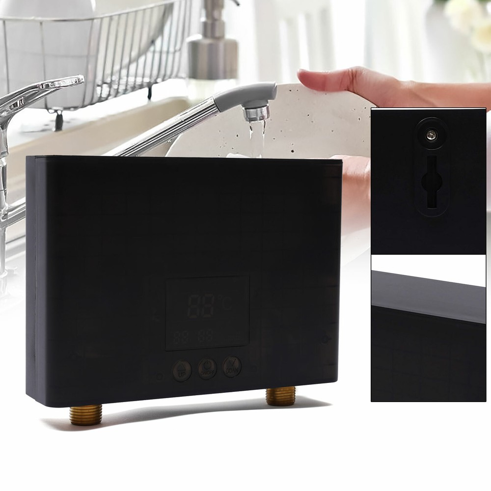 110V 3KW Instant Electric Tankless Home Hot Water Heater Whole House LCD Display