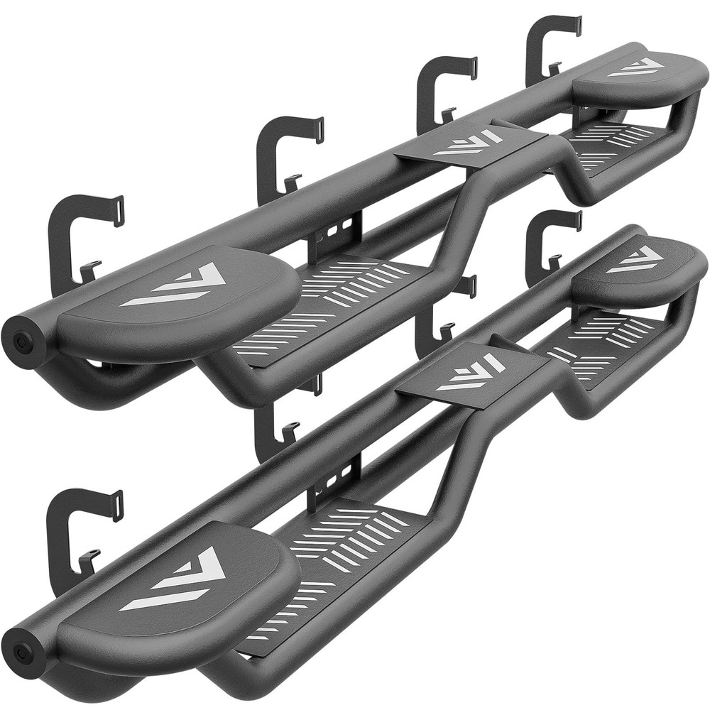 Three Raised Steps Crew Cab Running Boards Compatible for 2007-2018 Chevy