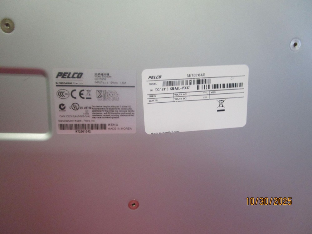 Pelco Schneider NET5500 Series Video Encoder NET5516-US with Rack Mounts & A/C