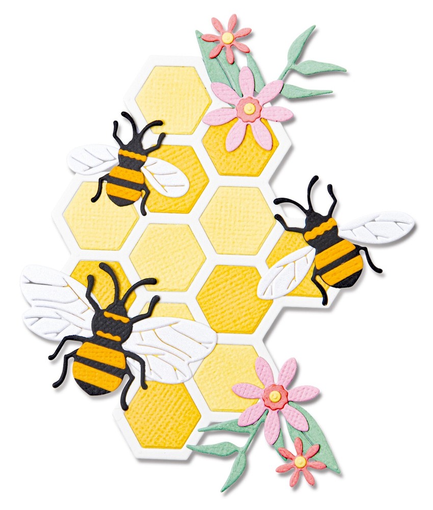 Sizzix Thinlits 11pc set - Bee Hive #665880 Retail $20.99 by Olivia Rose
