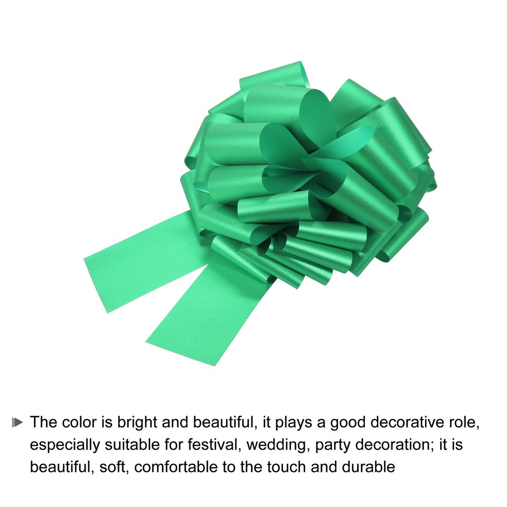 16 Inch Large Pull Bow Gift Wrapping Big Pull Bows Ribbon Green