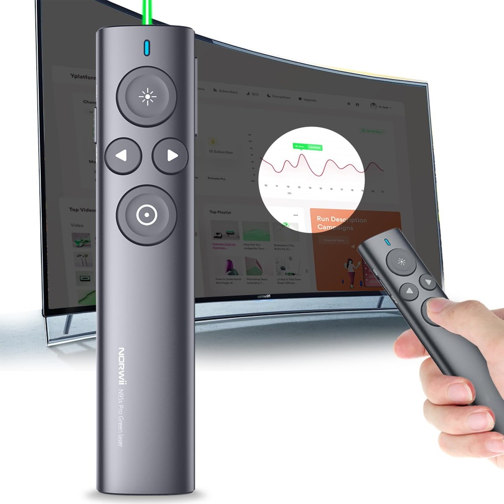 Norwii Presentation Clicker Wireless Remote Pointer TV LCD Screen – RRP £43