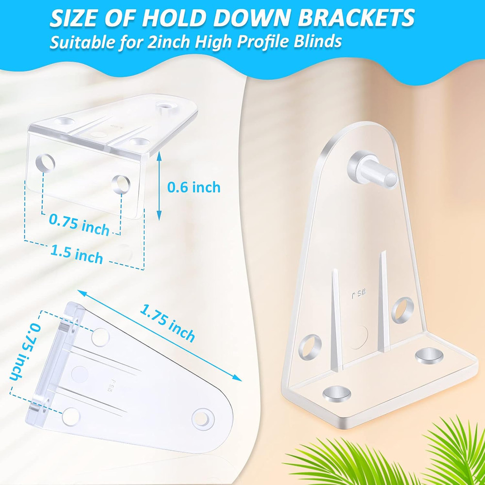 Maitys Hold down Brackets Clear Plastic Blind Brackets Holder Replacements
