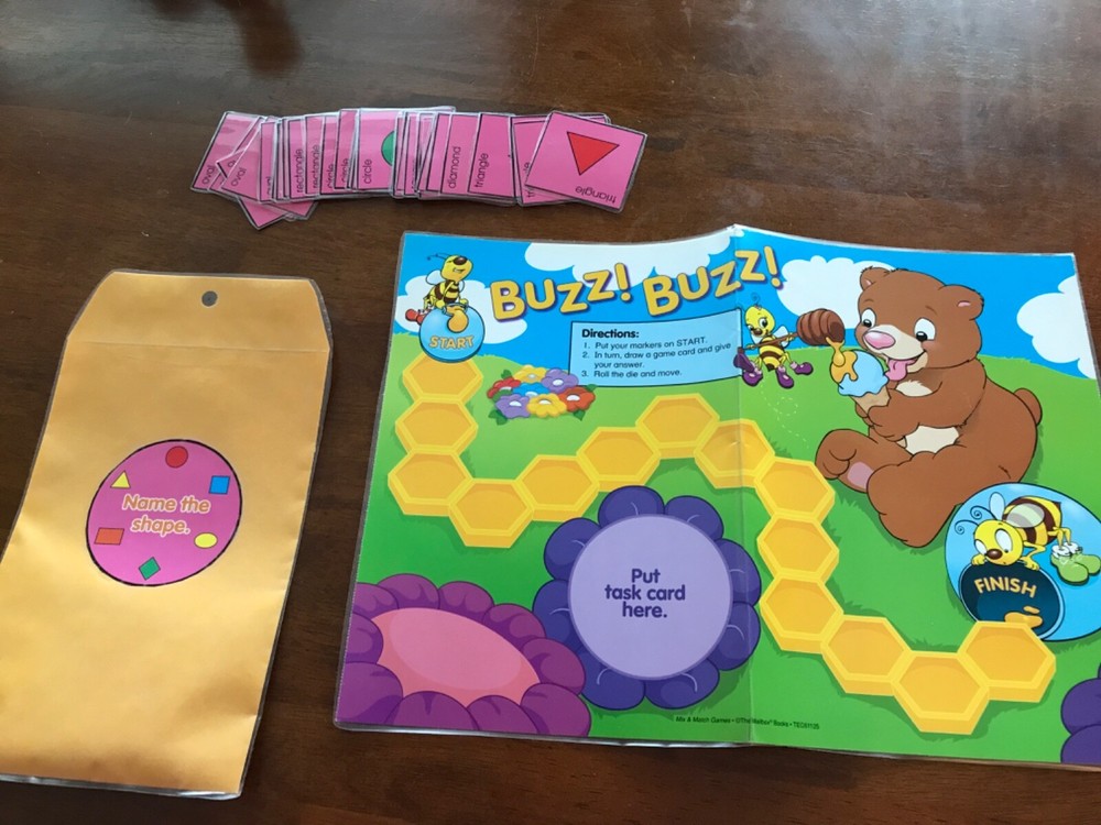 Buzz! Buzz! Shapes mailbox teacher game resources prek