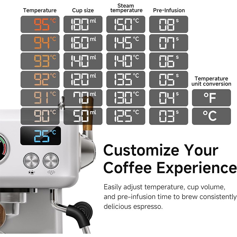 HiBREW H10 Plus Programmable Espresso Machine with Custom Temperature Control US
