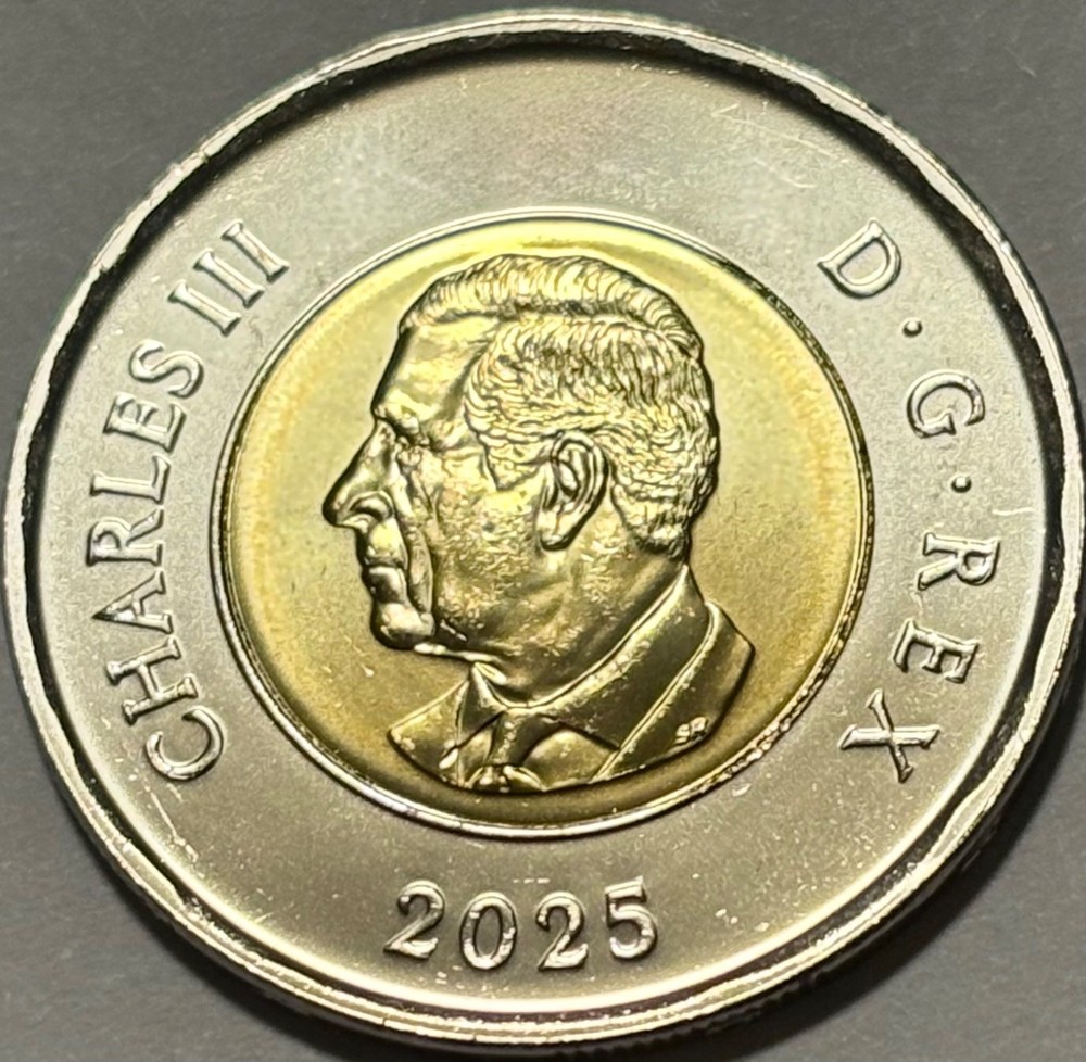 ERROR 2025 Canada 2 Dollar Toonie DAPHNE ODJIG! STRUCK THROUGH GREASE ERROR! UNC