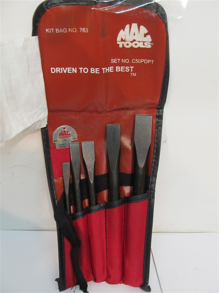Mac Tools C50PDPT, Flat Tip Chisel Set, 5 Piece Set