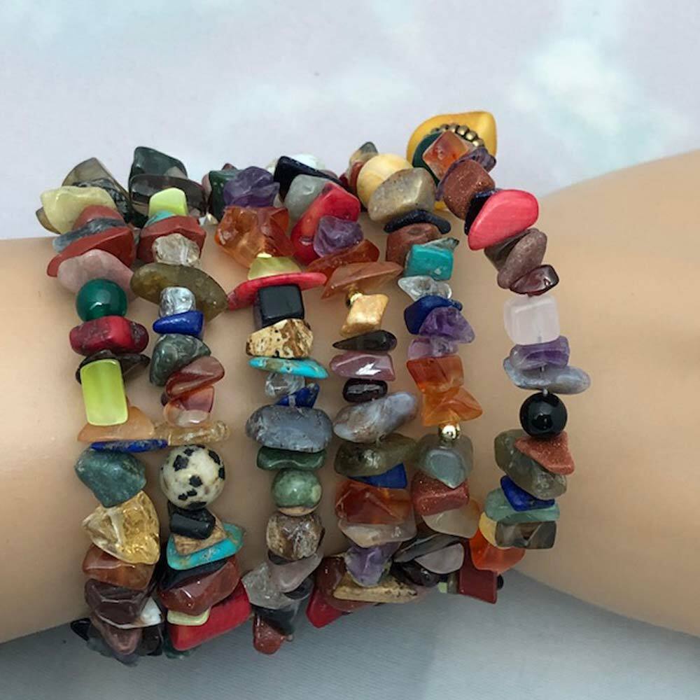 Natural Gemstone Wrap Bracelet