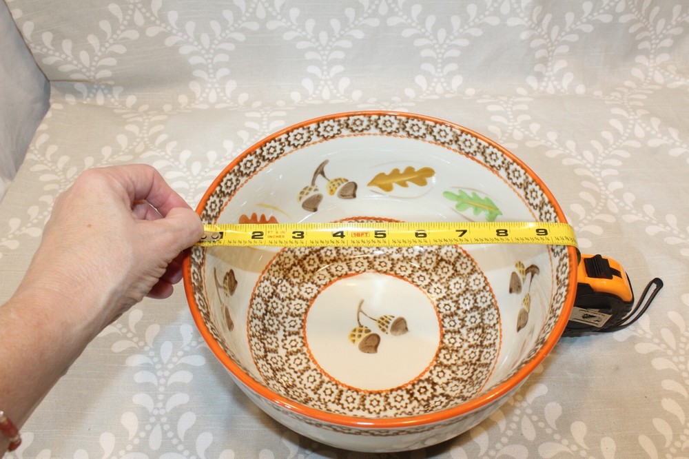 5 PC Temptations Old World Stacking Nesting Mixing Bowl Set - Fall/Autumn Acorns