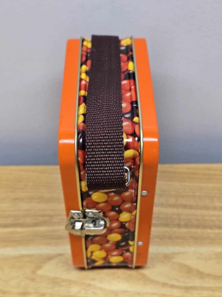 Reese’s Pieces Collectible Lunch Tin Box With Strap Handle