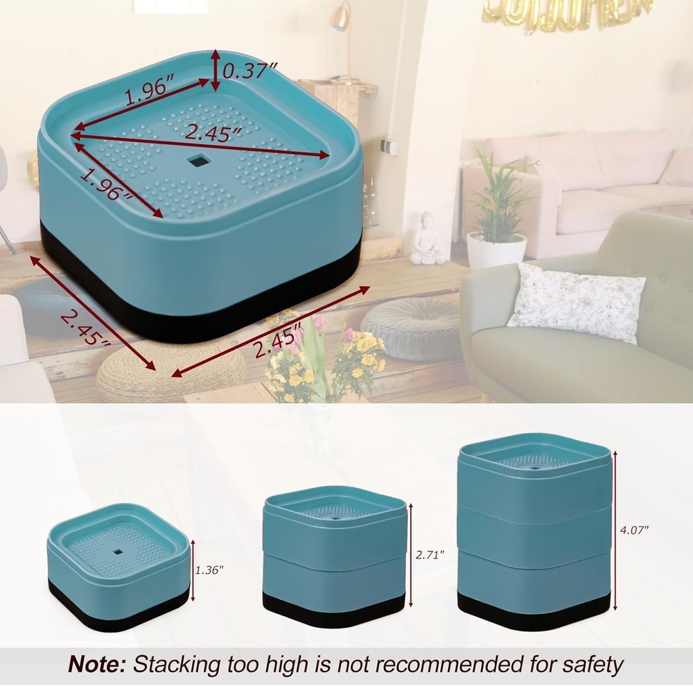 8 Pack Furniture Risers, Adjustable Bed Risers Heavy Duty Stackable Bed Raisers