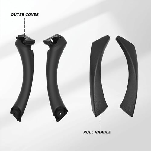 Interior Pull Door Handle Set Compatible with 3 Series E90 E91 323i 325i Black