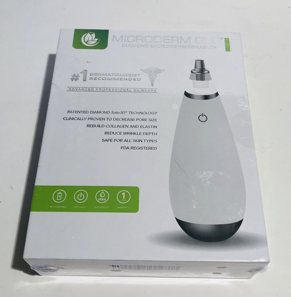 Microderm GLO Mini Diamond Microdermabrasion Machine Suction Pro Skincare Sealed