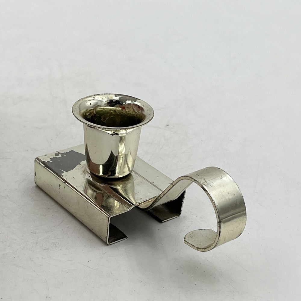 Vintage Small Silver-Plate Chambers Stick & Matchbox Holder 1 Prepper Primitive