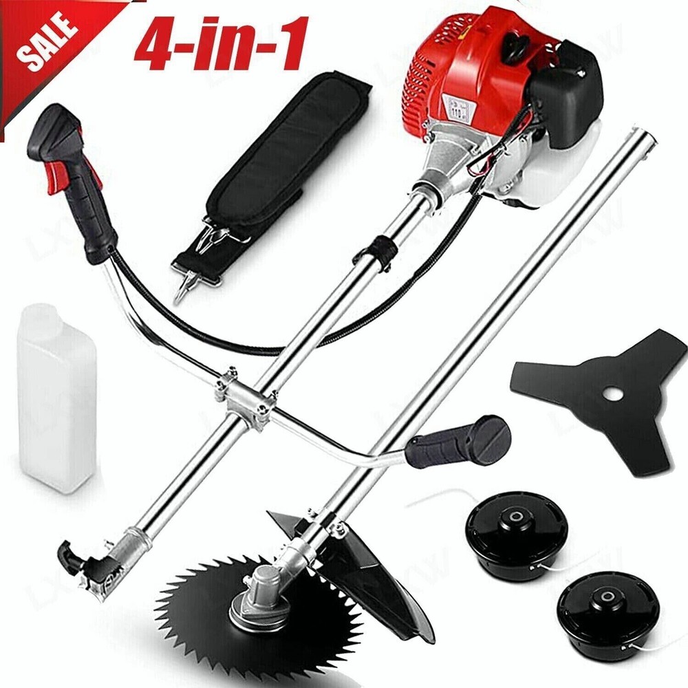 58cc 2-Stroke 4 in 1 Gas Straight Shaft String Grass Trimmer Brush Cutter Eater#