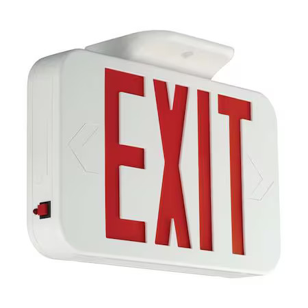 Compass Cerg Led Lighted Exit Sign, White, 1 Or 2 Face(S), Led, Wall/Ceiling
