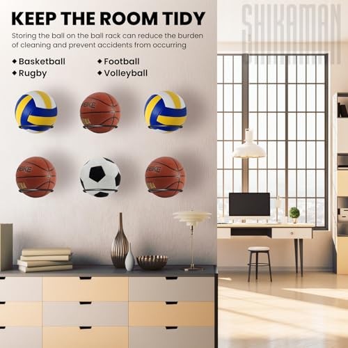 Wall Mount Basketball Holder Ball Storage 72 Pack